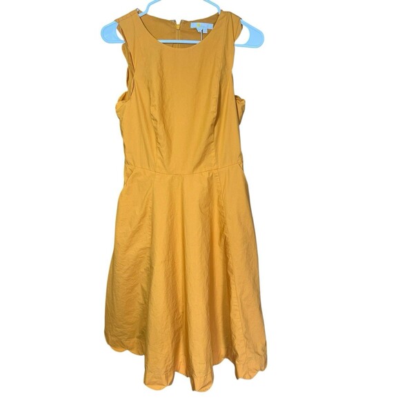 Boden Womens Yellow Sunflower Judith Poplin Sleeveless Fit &‎ Flare Dress size 4 - Picture 2 of 15